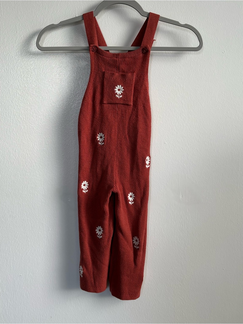 Modern Moments by Gerber Rust Floral Embroidered Knit Overall One-Piece 3T